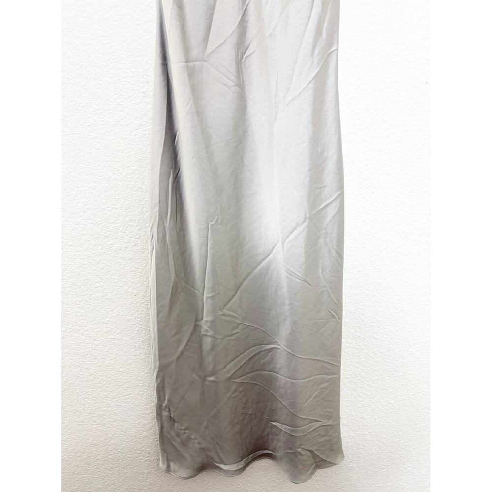 NWT Zara Silver Satin Layered Slip Maxi Dress Size Medium Quiet Luxury 3039/002 - Picture 10 of 15